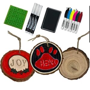 NWOT Wood Slices Ornament Kit - DIY Craft